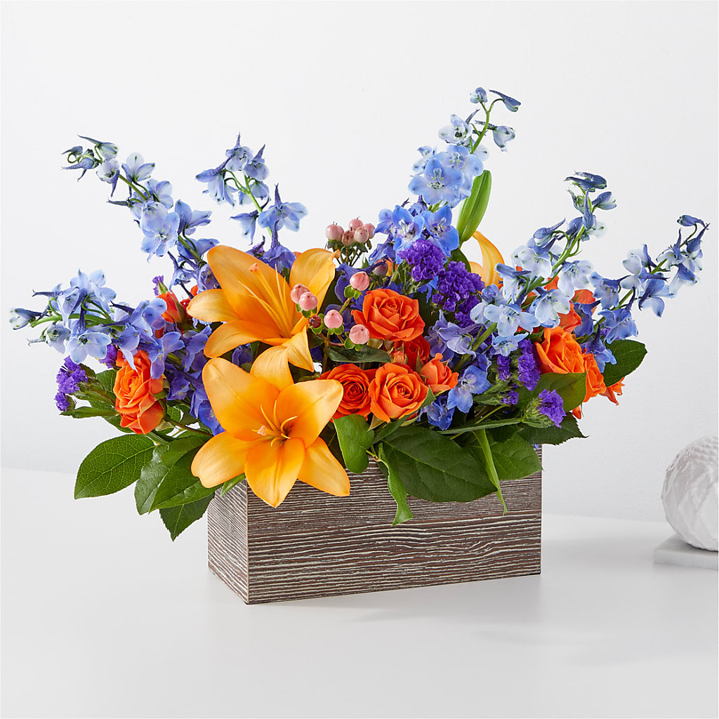 Radiant Citrus Box Bouquet – Gerbes, Wichita KS