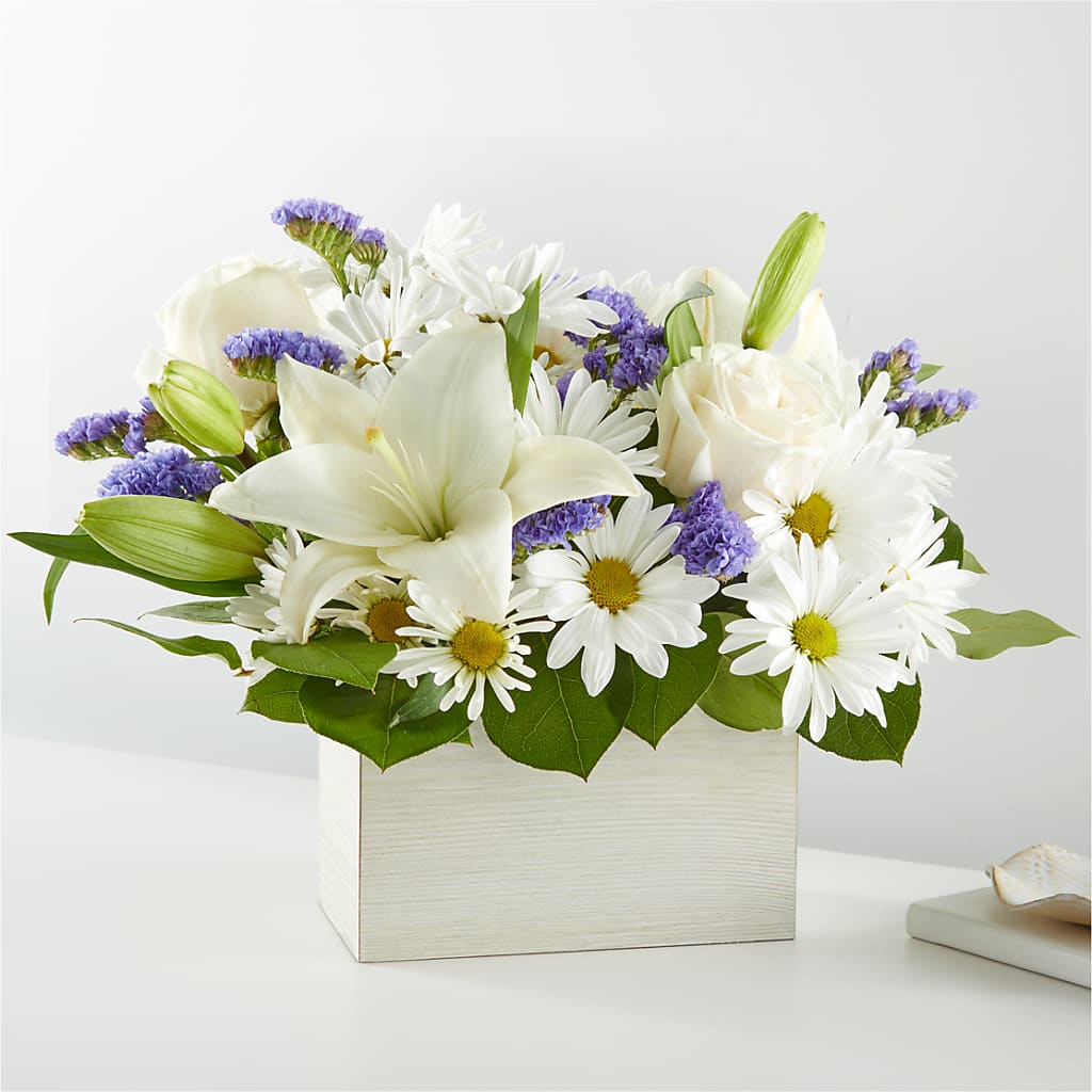 Beyond Blue Box Bouquet – Gerbes, Wichita KS