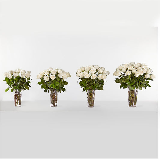 Long Stem White Rose Bouquet – Gerbes, Wichita KS