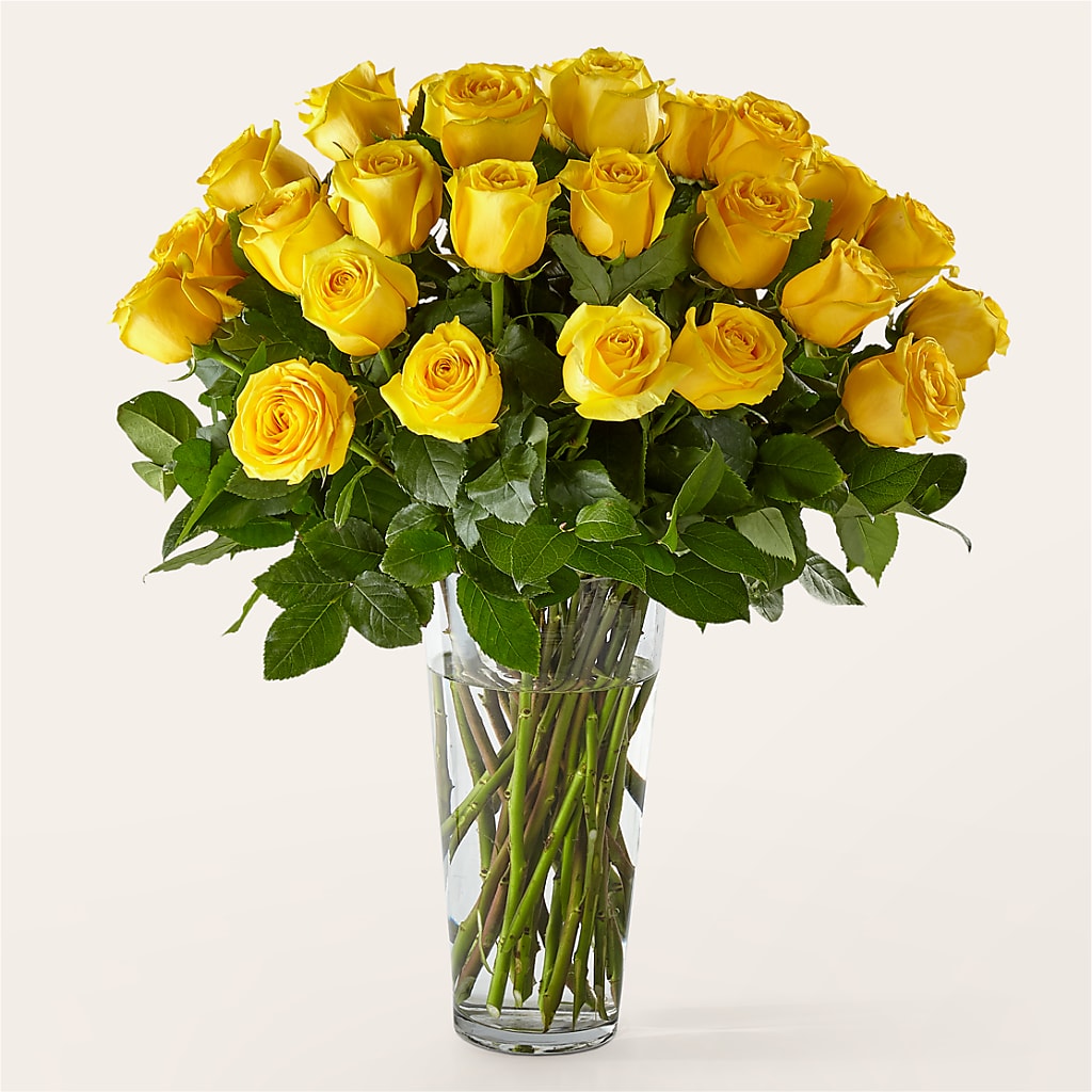 Long Stem Yellow Rose Bouquet – Gerbes, Wichita KS