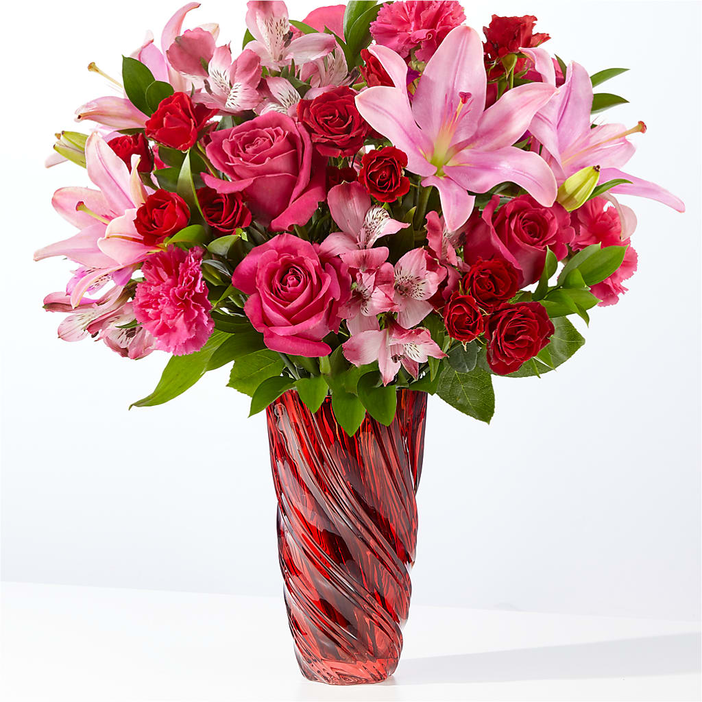 In Love Bouquet with Luxe Swirl Vase – Gerbes, Wichita KS
