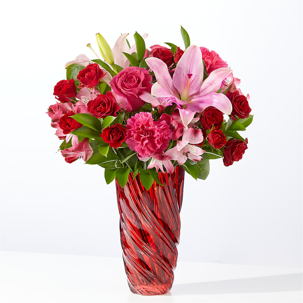 In Love Bouquet with Luxe Swirl Vase – Gerbes, Wichita KS