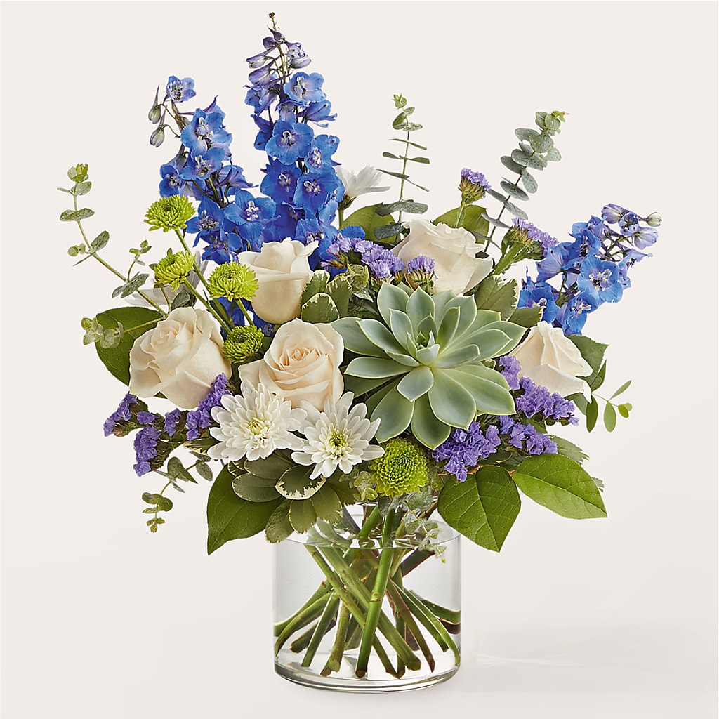 Cerulean Waves Bouquet – Gerbes, Wichita KS