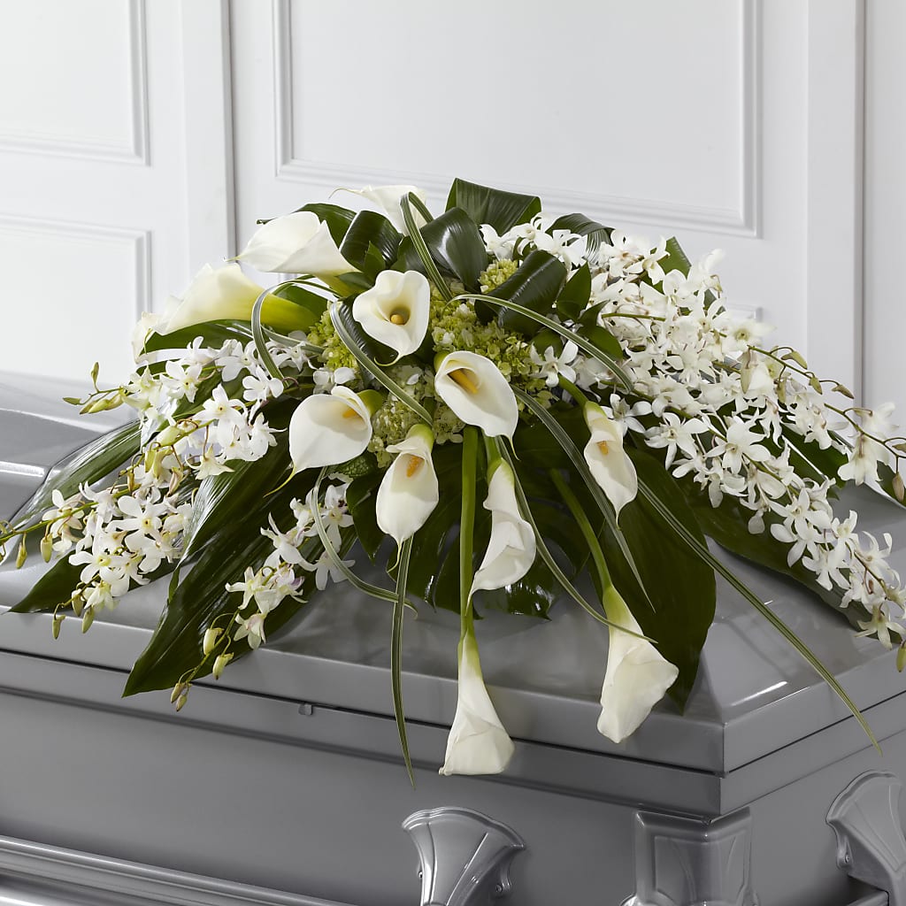 Angel Wings Casket Spray – Gerbes, Wichita KS