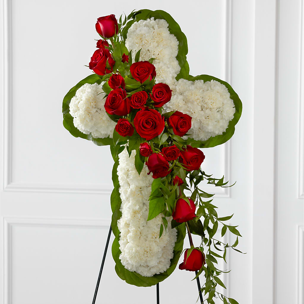 Floral Cross Easel – Gerbes, Wichita KS