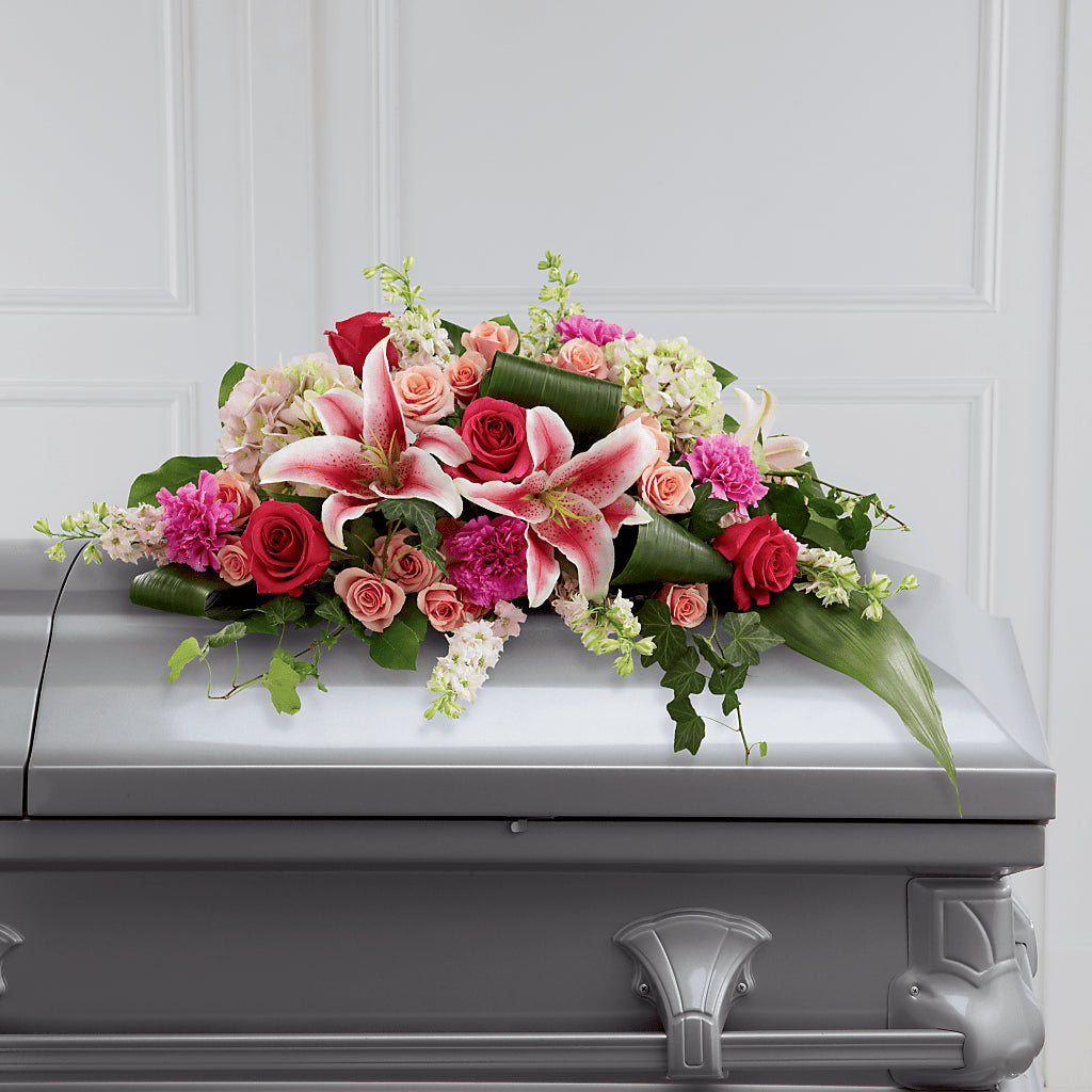 Splendid Grace Casket Spray – Gerbes, Wichita KS