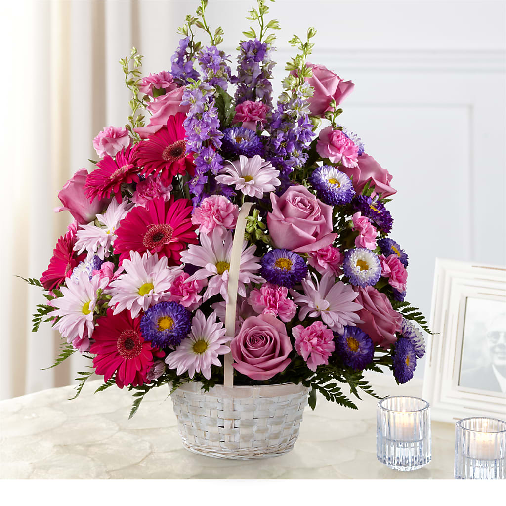Pastel Peace Basket – Gerbes, Wichita KS