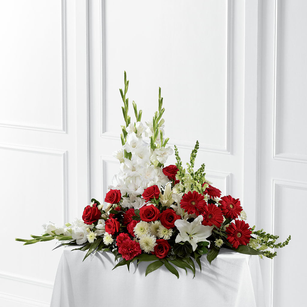 Crimson & White Arrangement – Gerbes, Wichita KS