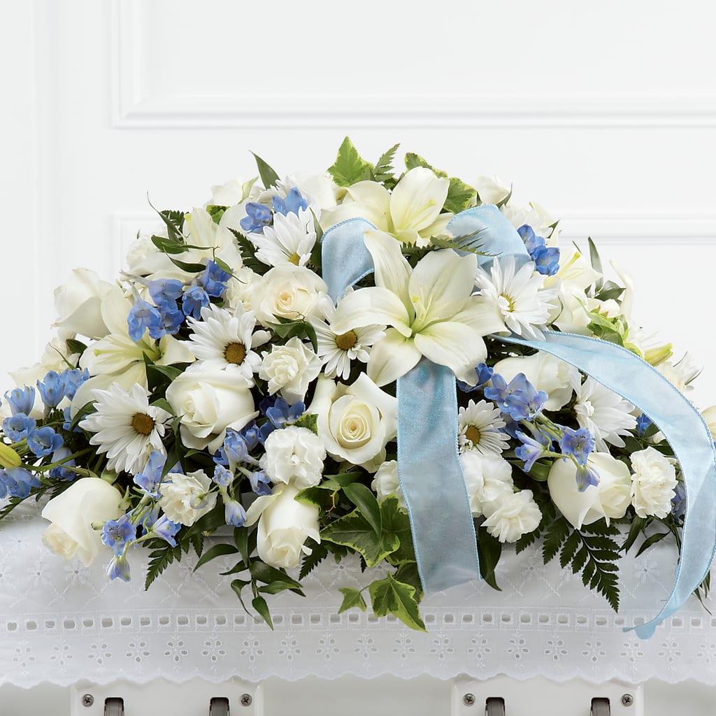Tender Treasure Casket Spray – Gerbes, Wichita KS