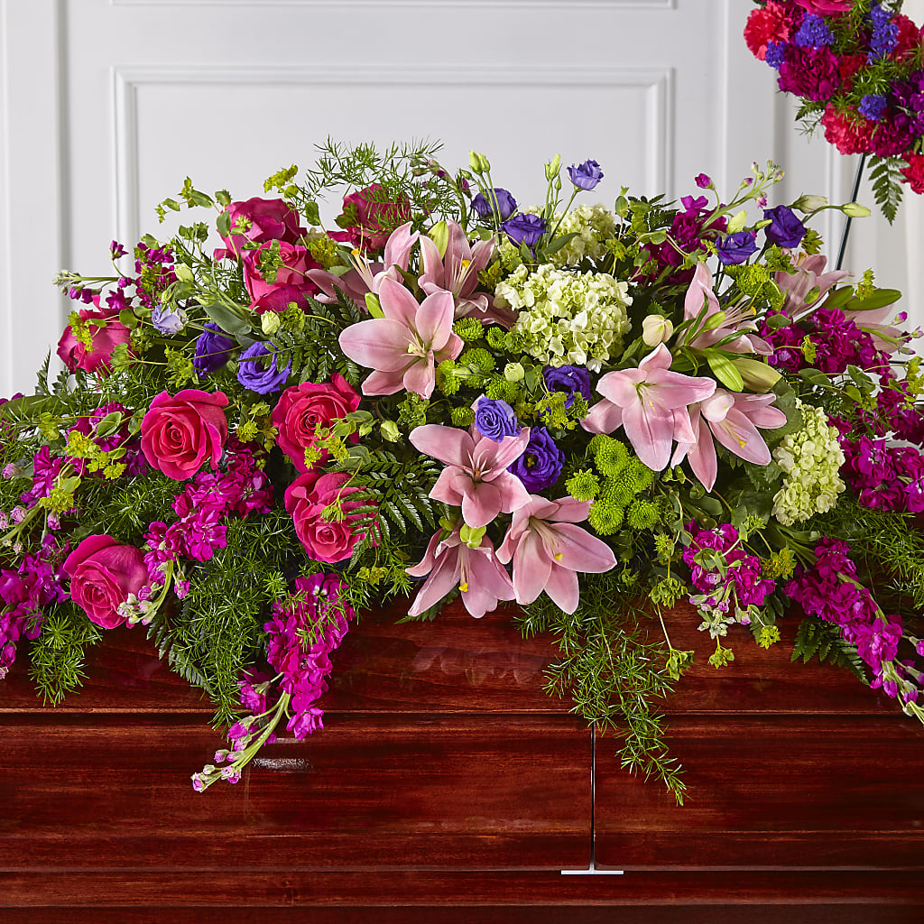 Radiant Tribute Casket Spray – Gerbes, Wichita KS