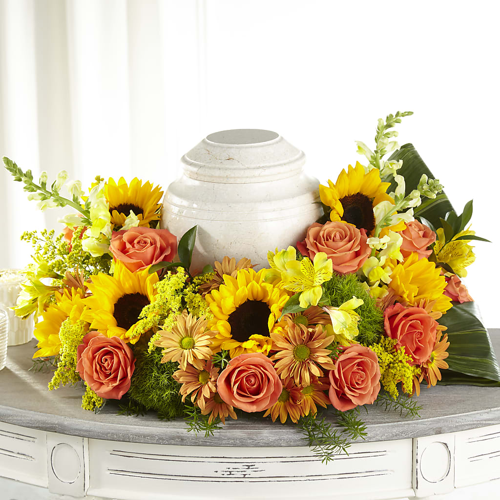 Faithful Sunflower Cremation Adornment – Gerbes, Wichita KS