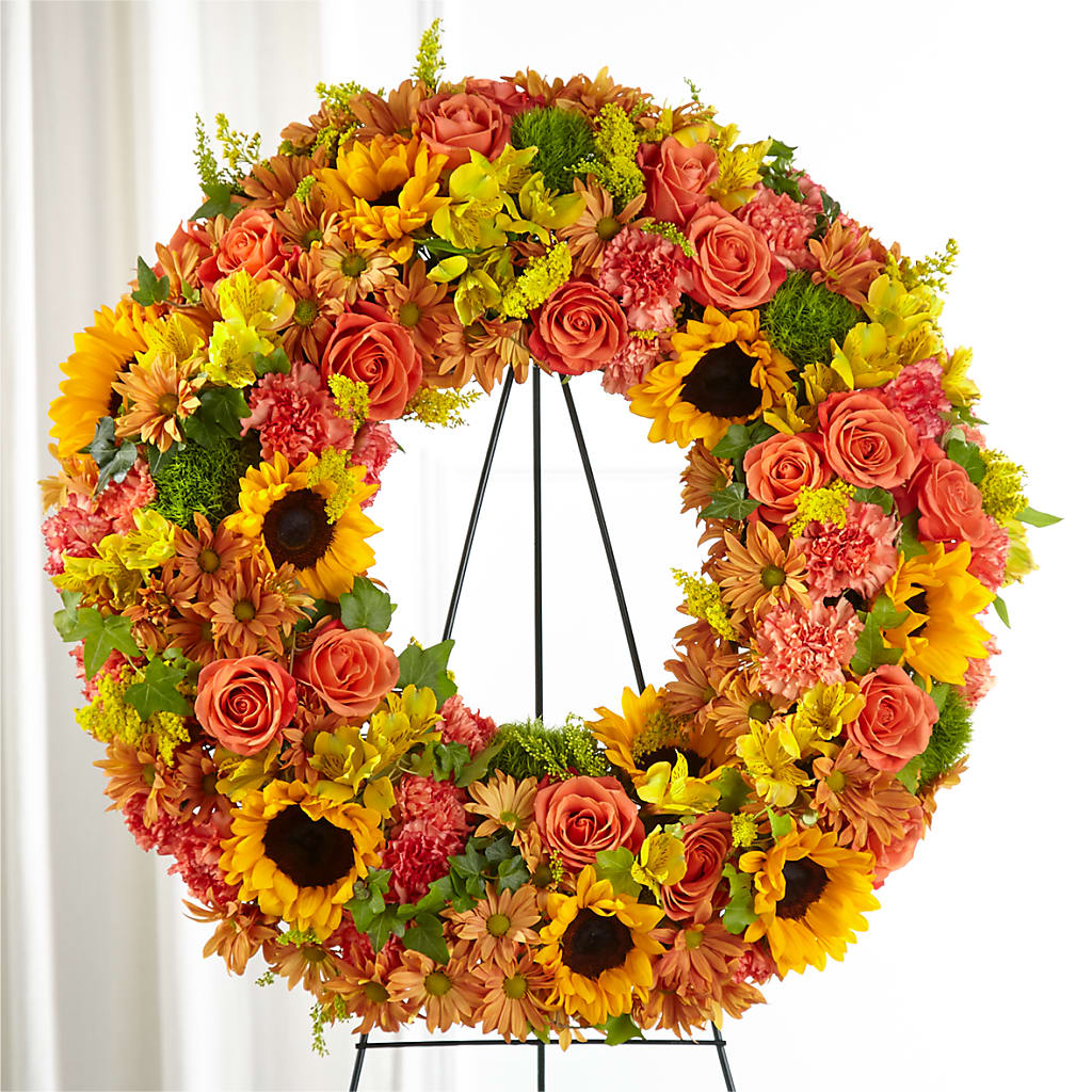 Autumnal Memories Wreath (Standard) – Gerbes, Wichita KS