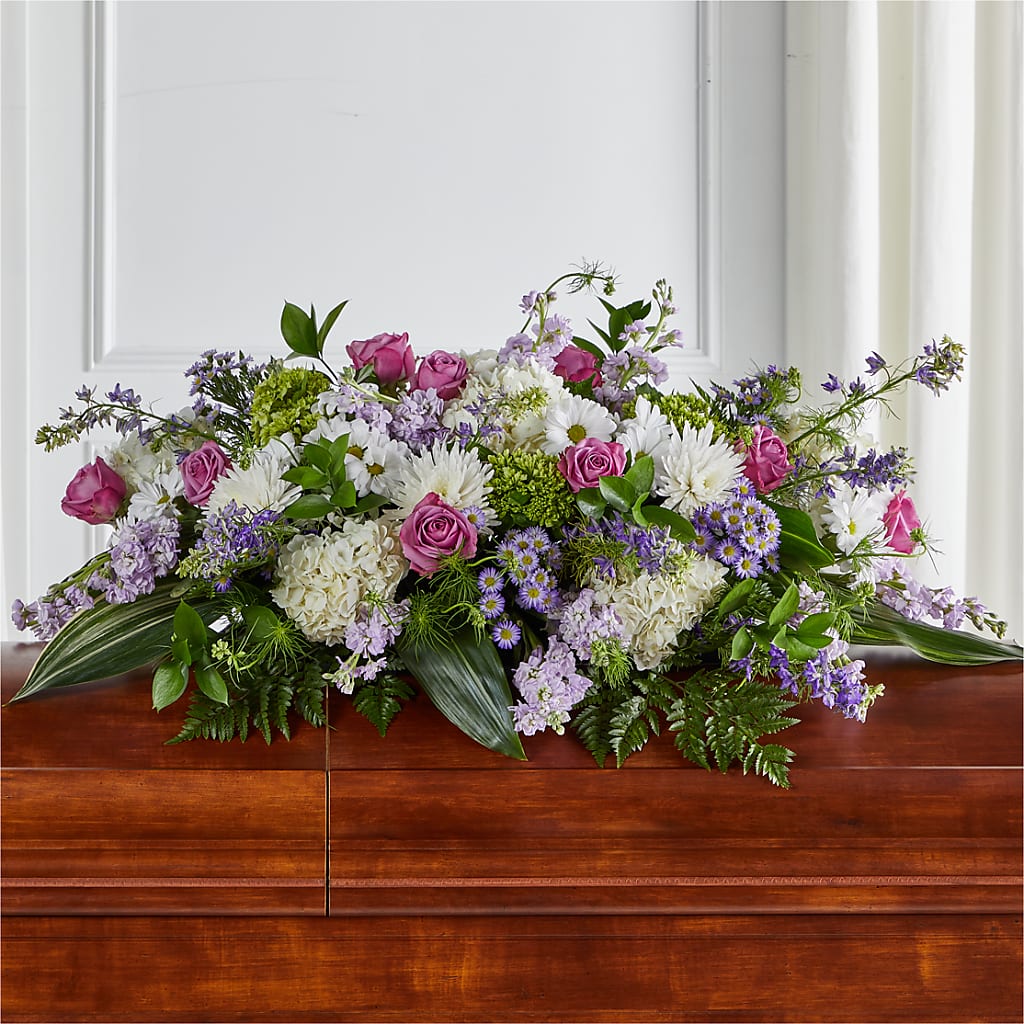 Meadows of Serenity Casket Spray – Gerbes, Wichita KS
