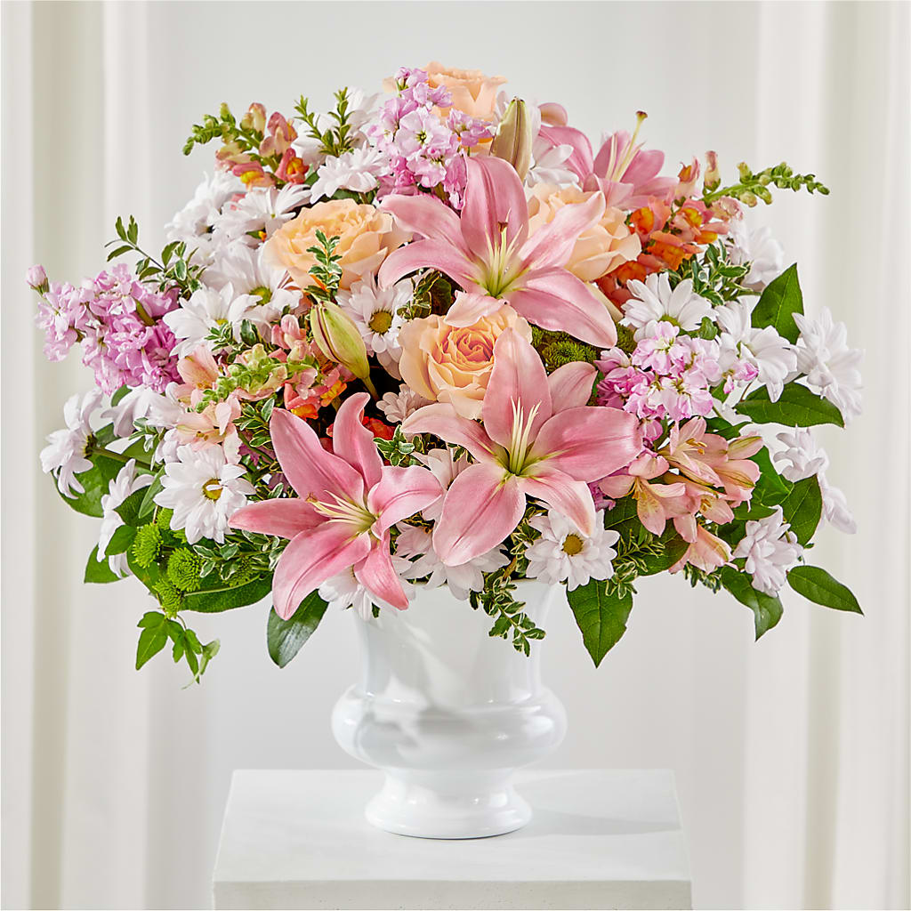 Heartfelt Gesture Urn Arrangement – Gerbes, Wichita KS