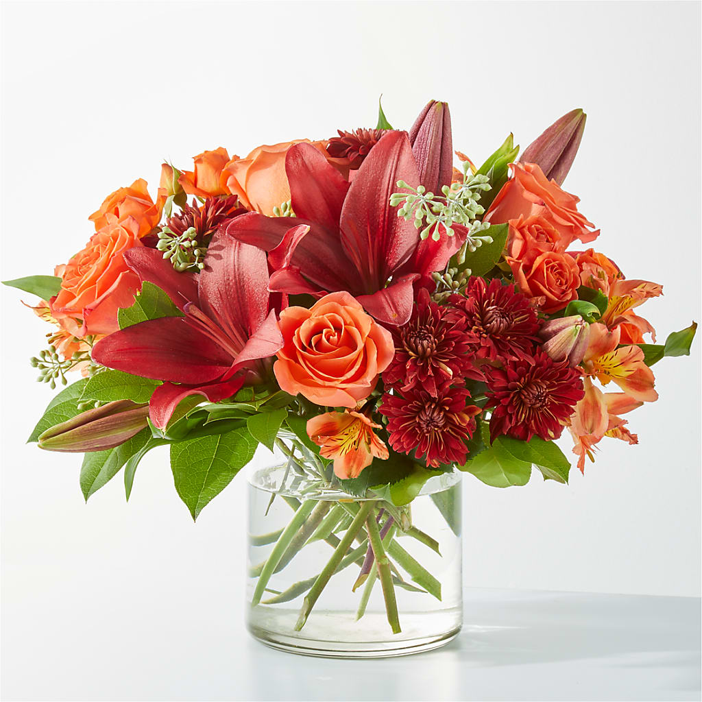 Crimson Leaves Bouquet – Gerbes, Wichita KS