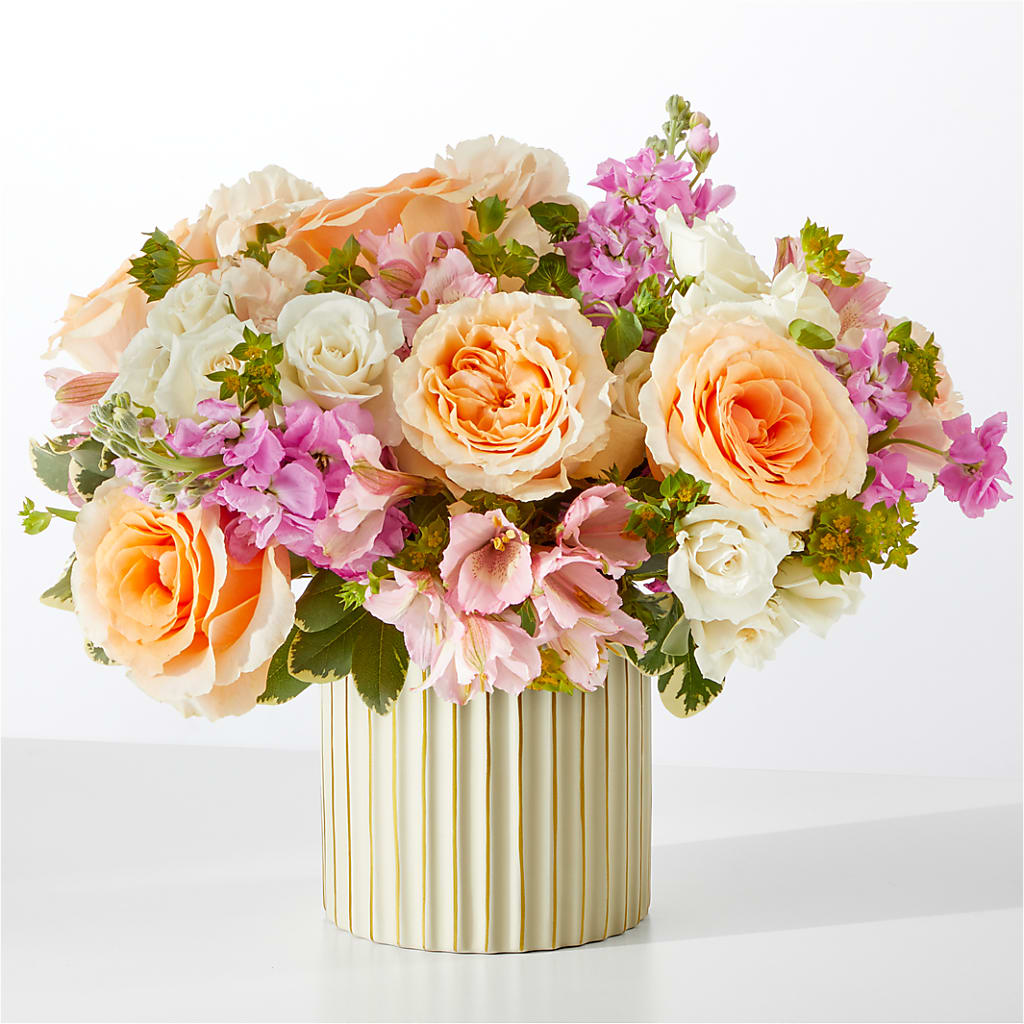 Paradise Bouquet with Ivory Vase – Gerbes, Wichita KS