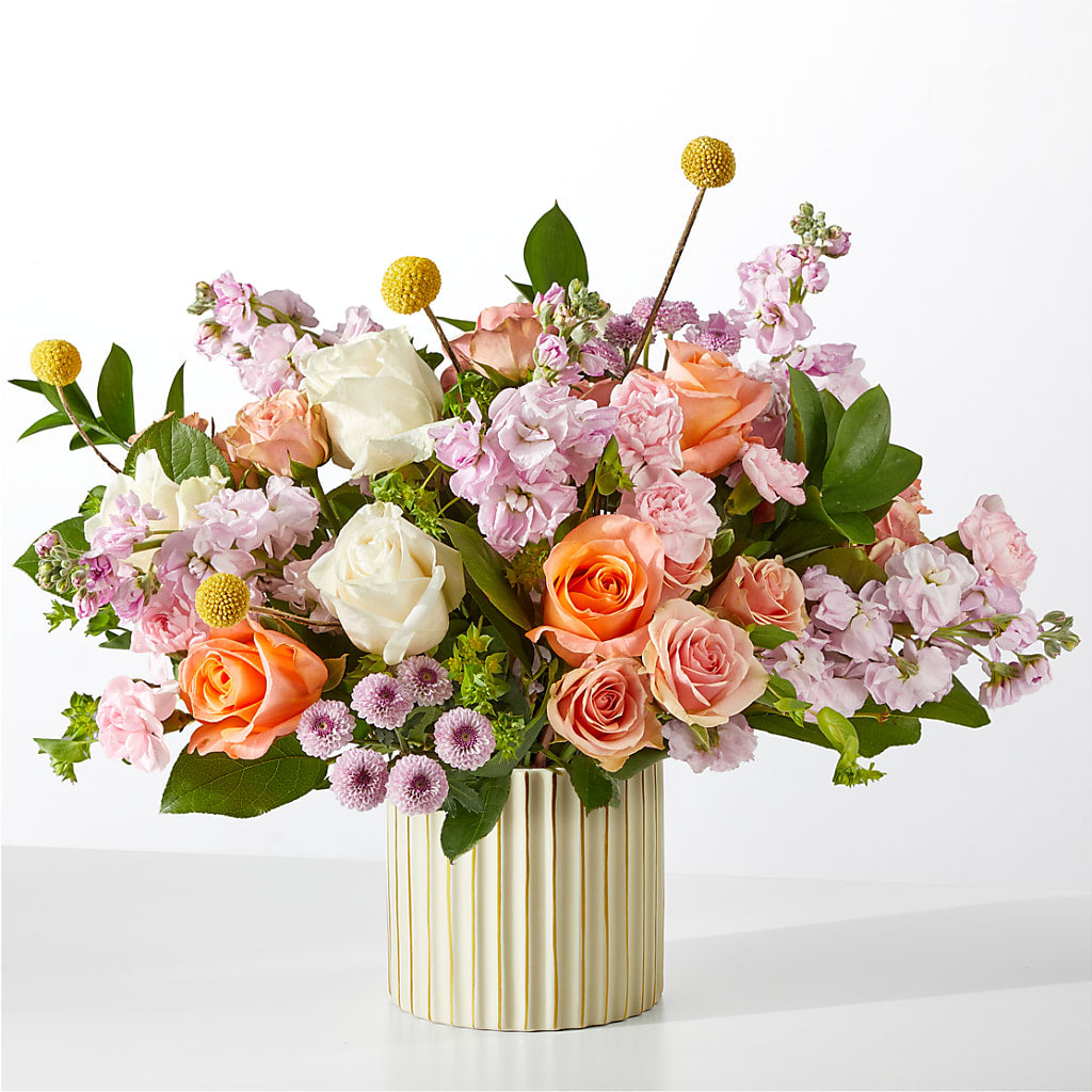 French Market Bouquet with Ivory Vase – Gerbes, Wichita KS