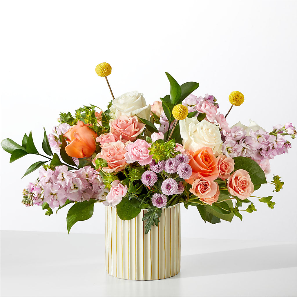 French Market Bouquet with Ivory Vase – Gerbes, Wichita KS
