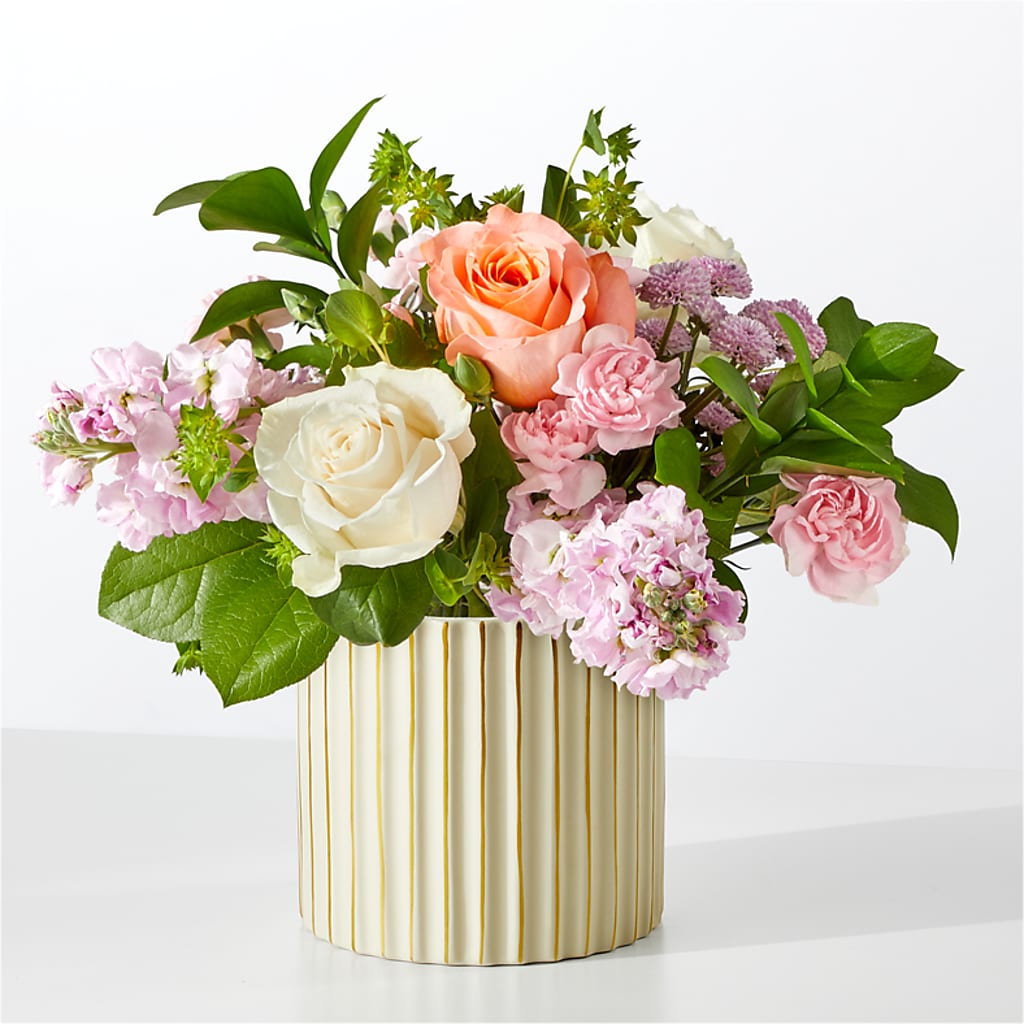 French Market Bouquet with Ivory Vase – Gerbes, Wichita KS