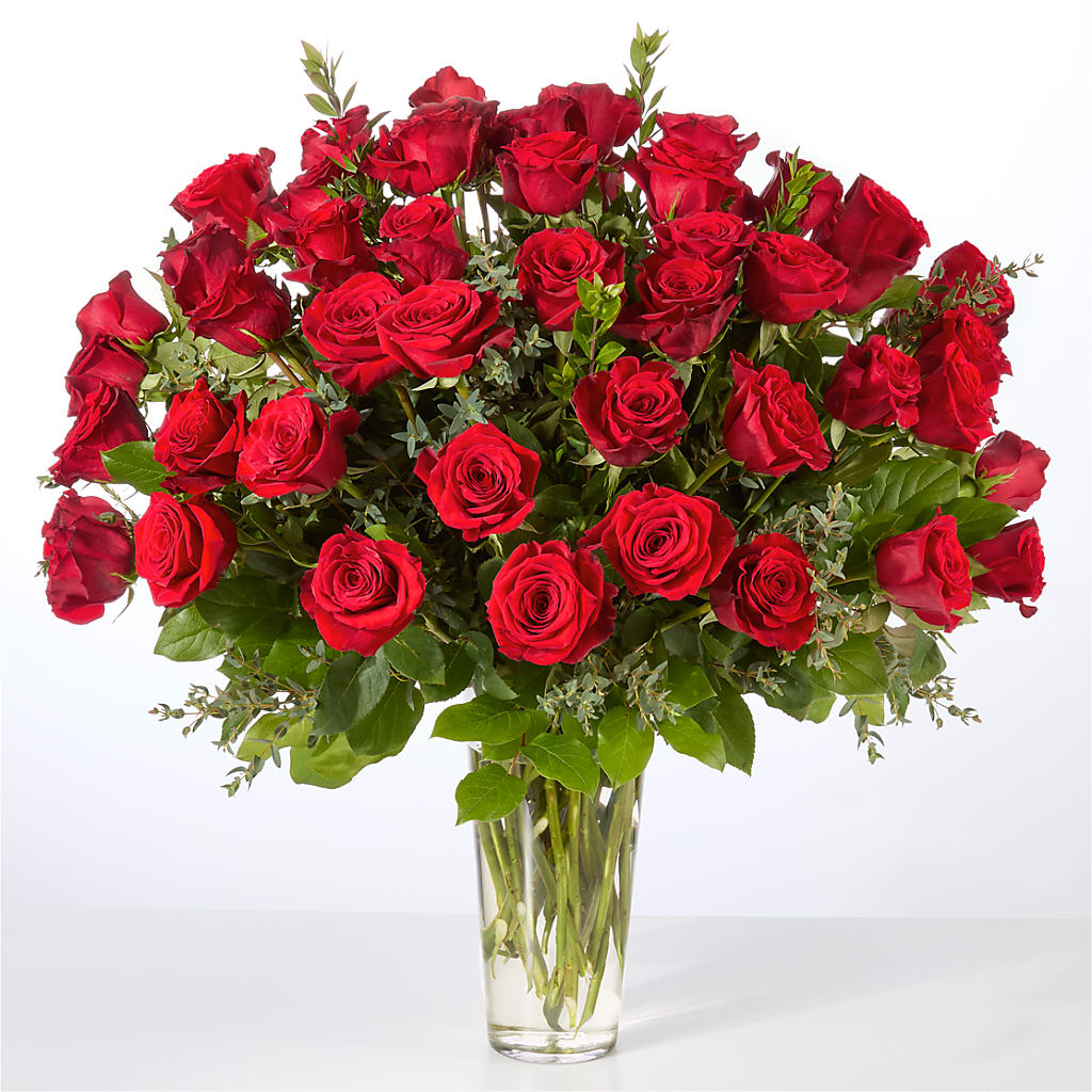 Forever Yours Fifty Stem Red Rose Bouquet – Gerbes, Wichita KS