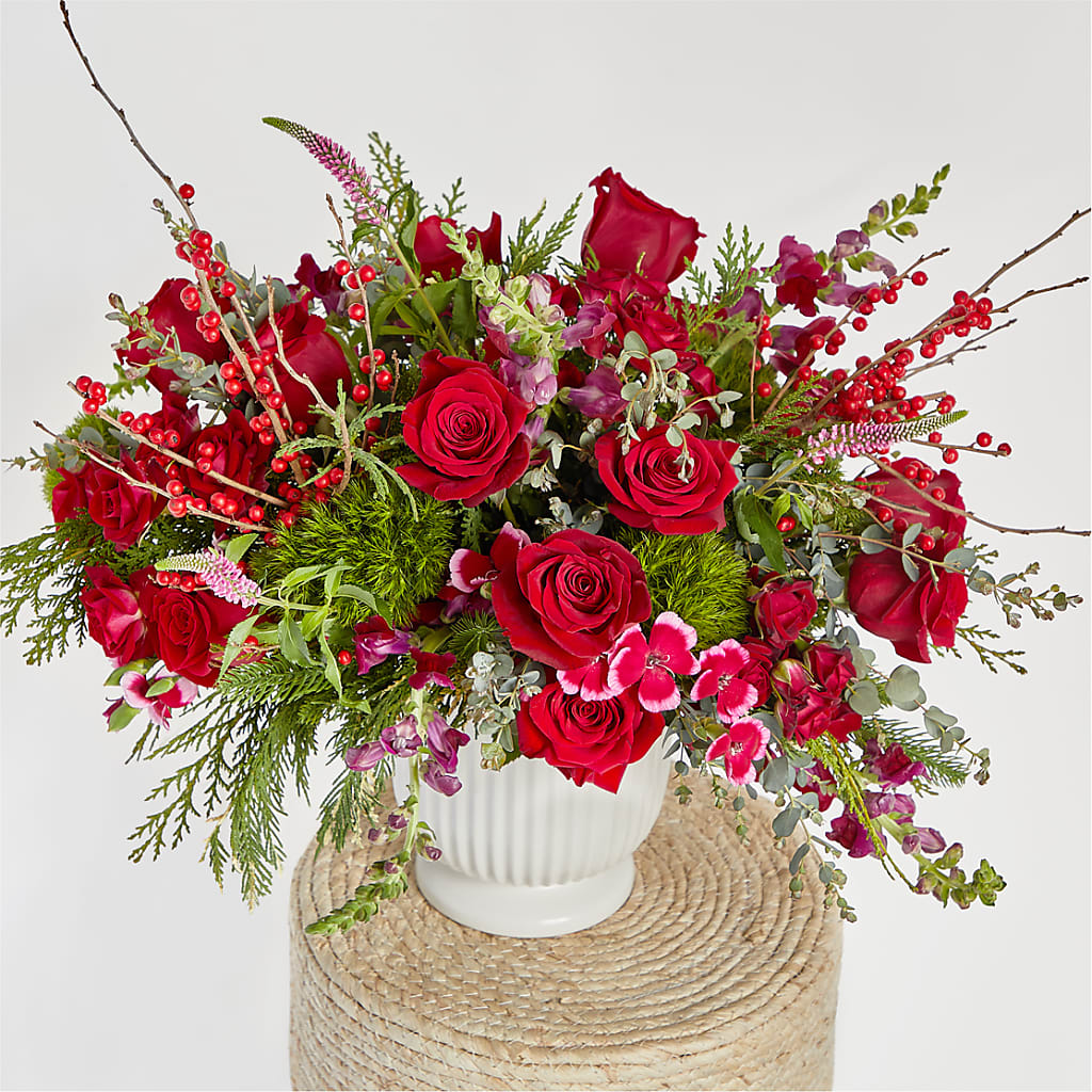 Big Red Bow Bouquet –  Gerbes, Wichita KS