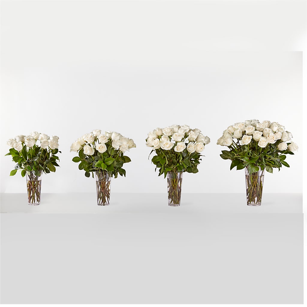 Long Stem White Rose Bouquet –  Gerbes, Wichita KS