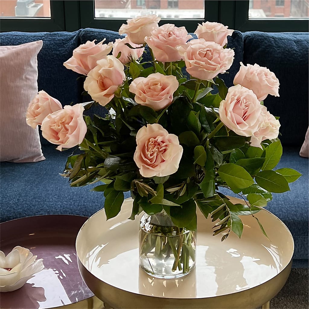 Long Stem Pink Rose Bouquet –  Gerbes, Wichita KS