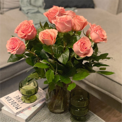 Long Stem Pink Rose Bouquet –  Gerbes, Wichita KS