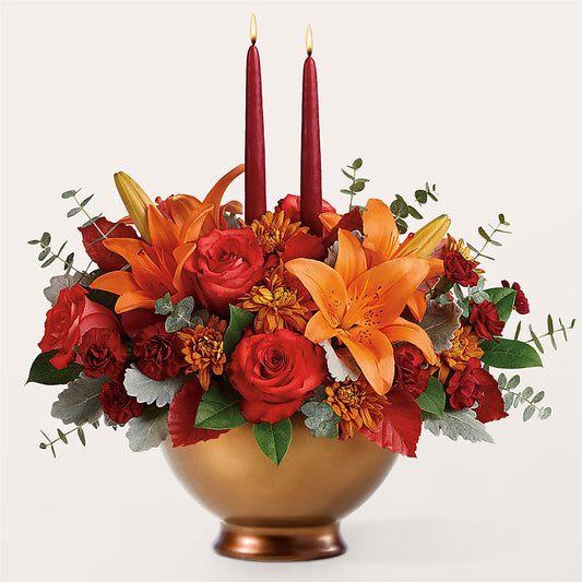Fruits of Fall Centerpiece –  Gerbes, Wichita KS