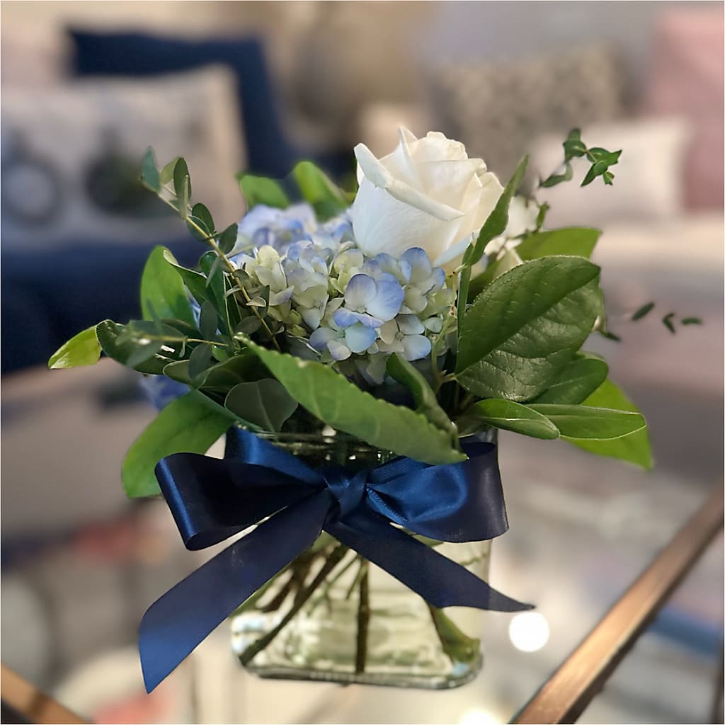 Sky Blue Delight Bouquet –  Gerbes, Wichita KS