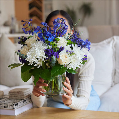 Cerulean Waves Bouquet –  Gerbes, Wichita KS