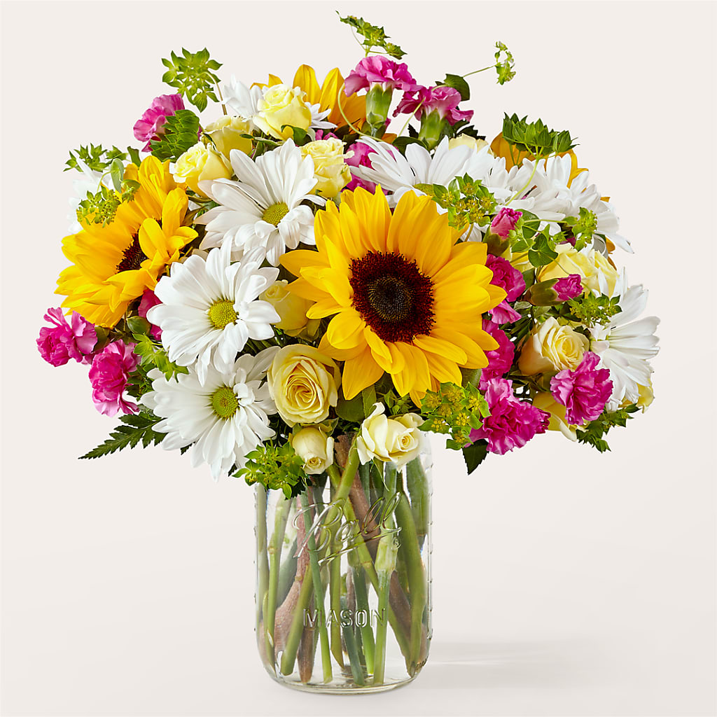 yellow flower lavender Aglow Bouquet – lavender, white, yellow flower arrangement | Wichita, KS