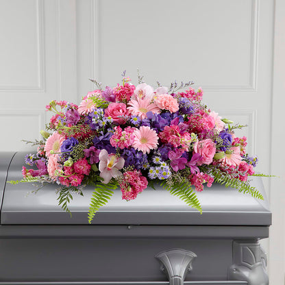 Glorious Garden Casket Spray –  Gerbes, Wichita KS