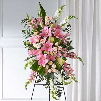 Elegant Embrace Standing Spray –  Gerbes, Wichita KS