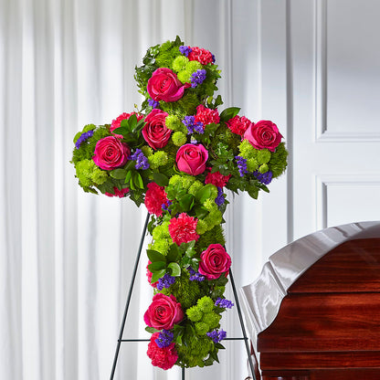 Tribute Rose Floral Cross –  Gerbes, Wichita KS