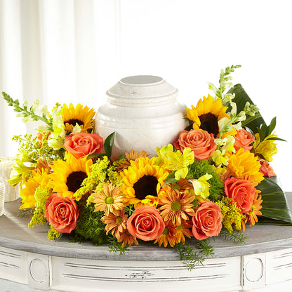 Faithful Sunflower Cremation Adornment –  Gerbes, Wichita KS