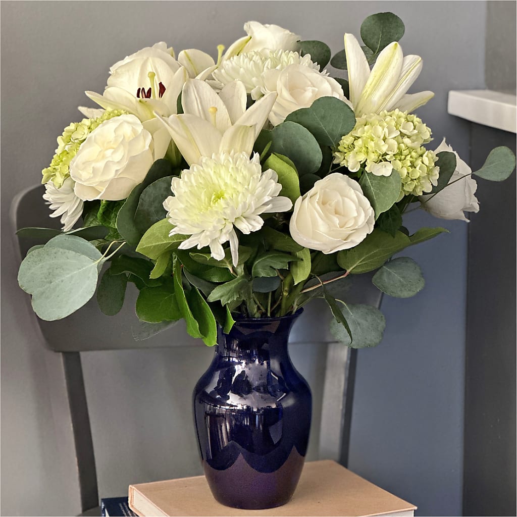 Snowy Dreams Bouquet –  Gerbes, Wichita KS
