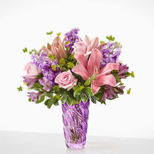 Precious Petals Bouquet with Luxe Swirl Vase –  Gerbes, Wichita KS
