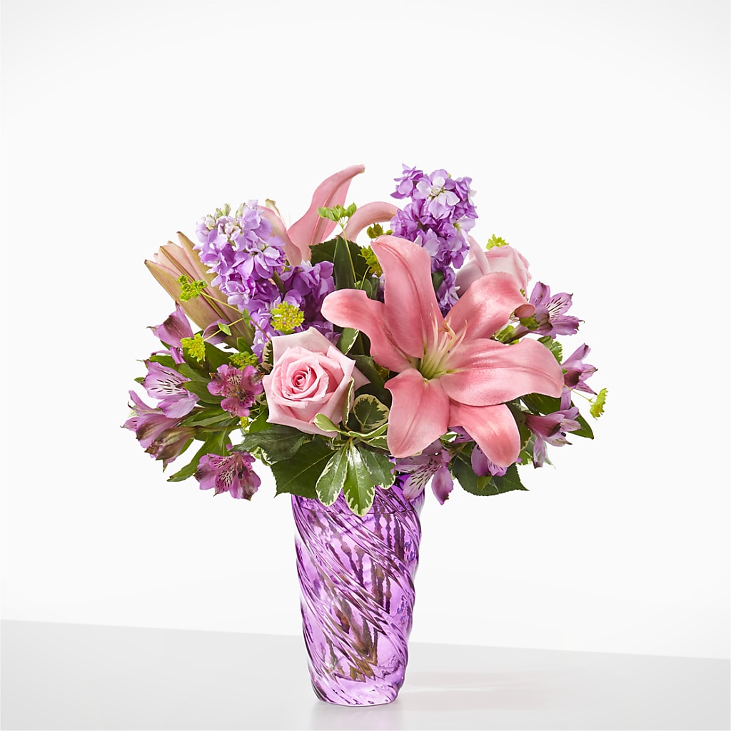 Precious Petals Bouquet with Luxe Swirl Vase –  Gerbes, Wichita KS