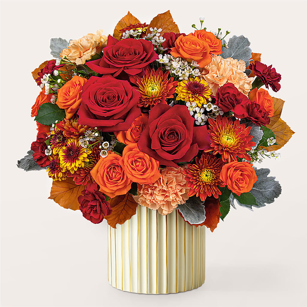 Merlot Bouquet with Ivory Vase –  Gerbes, Wichita KS