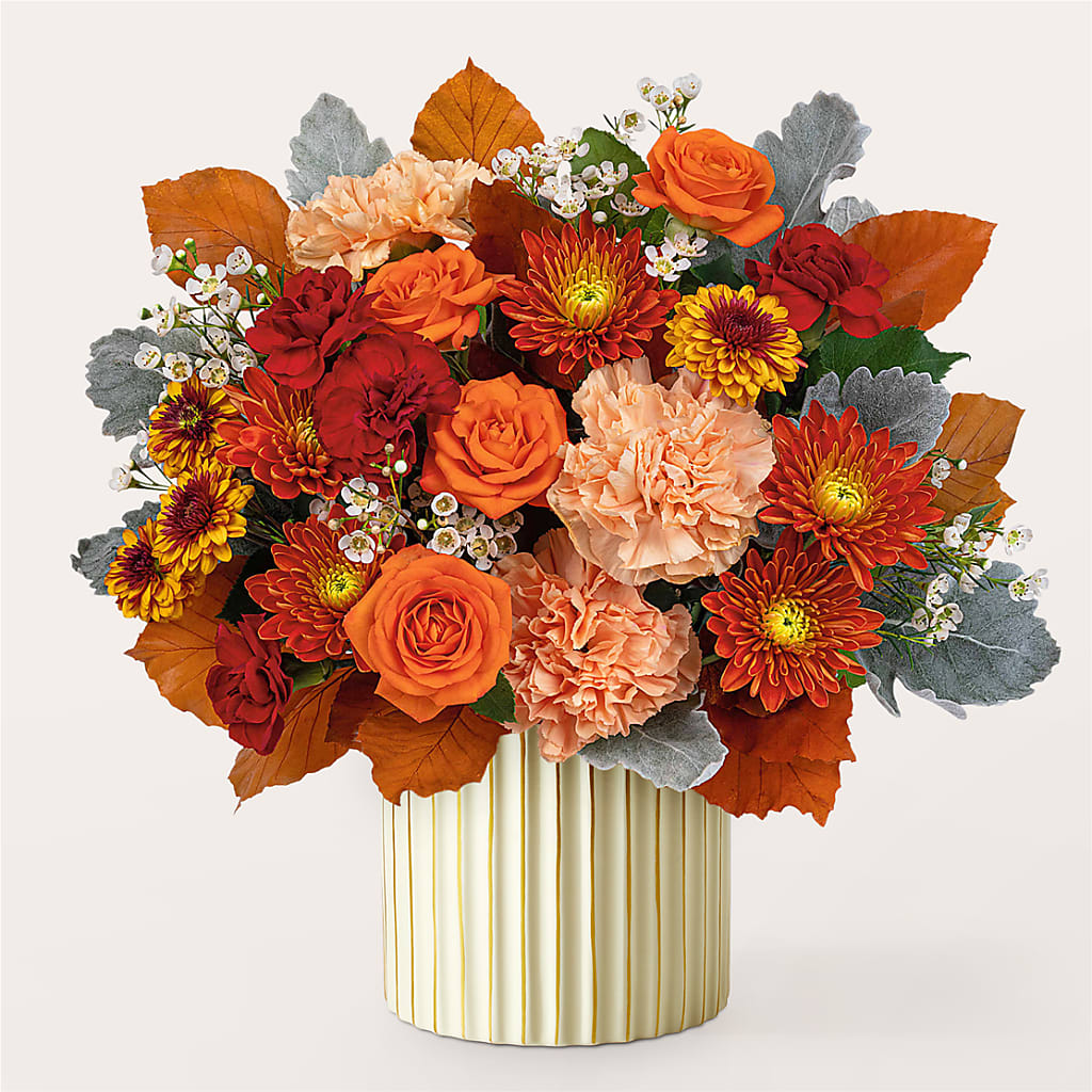 Merlot Bouquet with Ivory Vase –  Gerbes, Wichita KS