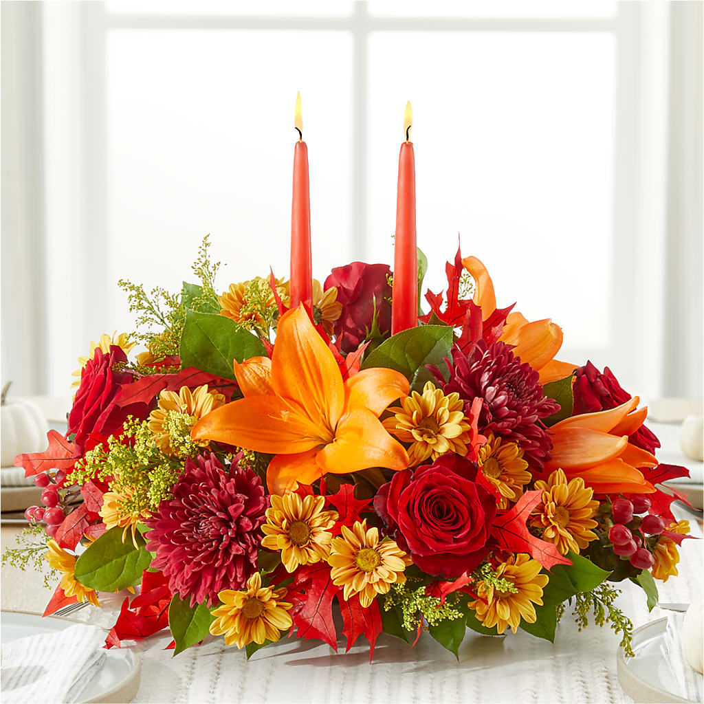 Autumn's Embrace Centerpiece –  Gerbes, Wichita KS