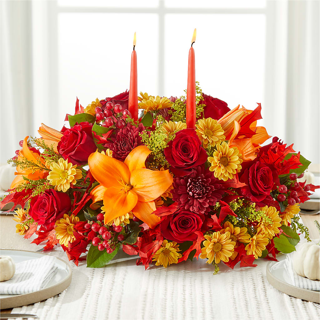 Autumn's Embrace Centerpiece –  Gerbes, Wichita KS