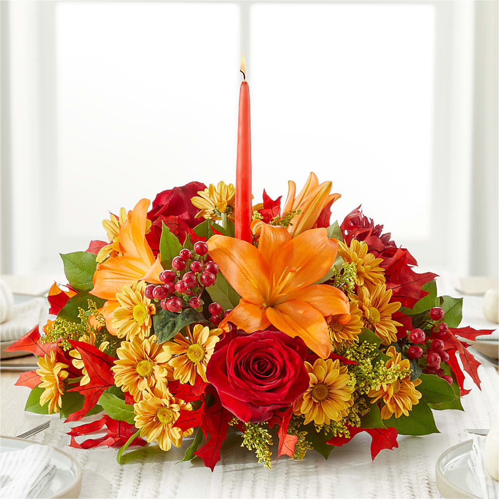 Autumn's Embrace Centerpiece –  Gerbes, Wichita KS